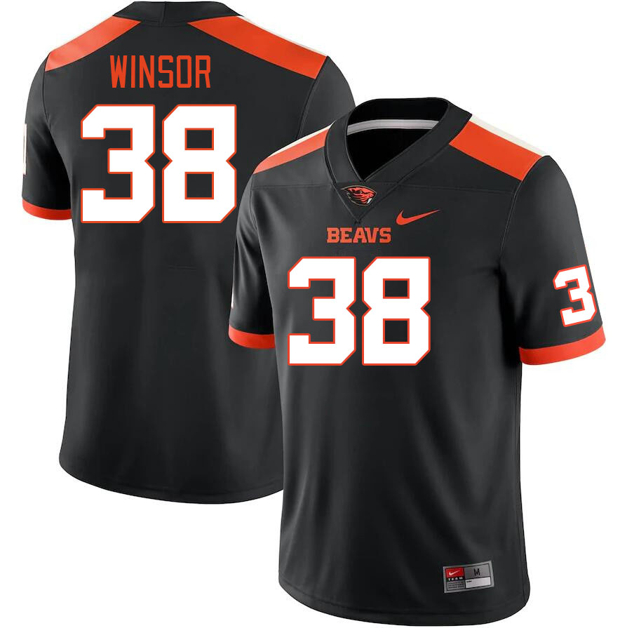 Men #38 AJ Winsor Oregon State Beavers College Football Jerseys Stitched-Black